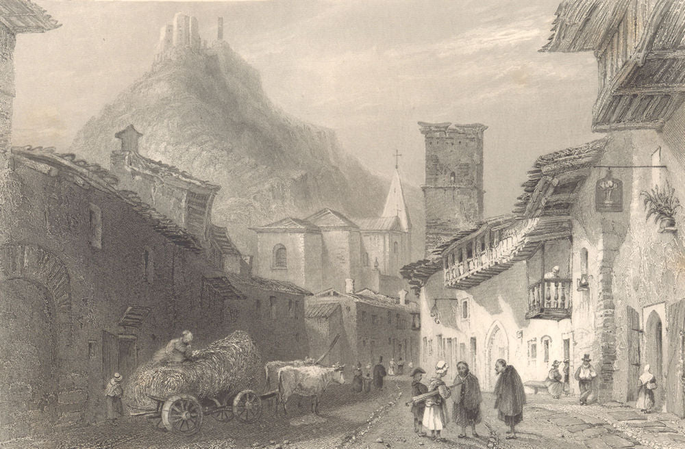 PIEDMONT/PIEMONTE. View of Sant'Ambrogio di Torino, near Susa. BARTLETT 1838